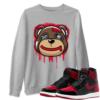 Jordan 1 Bred Patent Sneaker Match Tees Bear Face Sneaker Tees Jordan 1 Bred Patent Sneaker Release Tees Unisex Shirts