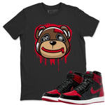 Jordan 1 Bred Patent Sneaker Match Tees Bear Face Sneaker Tees Jordan 1 Bred Patent Sneaker Release Tees Unisex Shirts