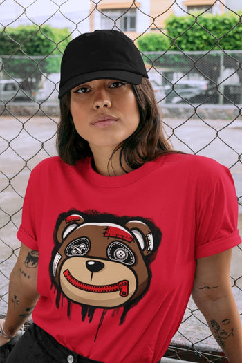 Jordan 1 Bred Patent Sneaker Match Tees Bear Face Sneaker Tees Jordan 1 Bred Patent Sneaker Release Tees Unisex Shirts