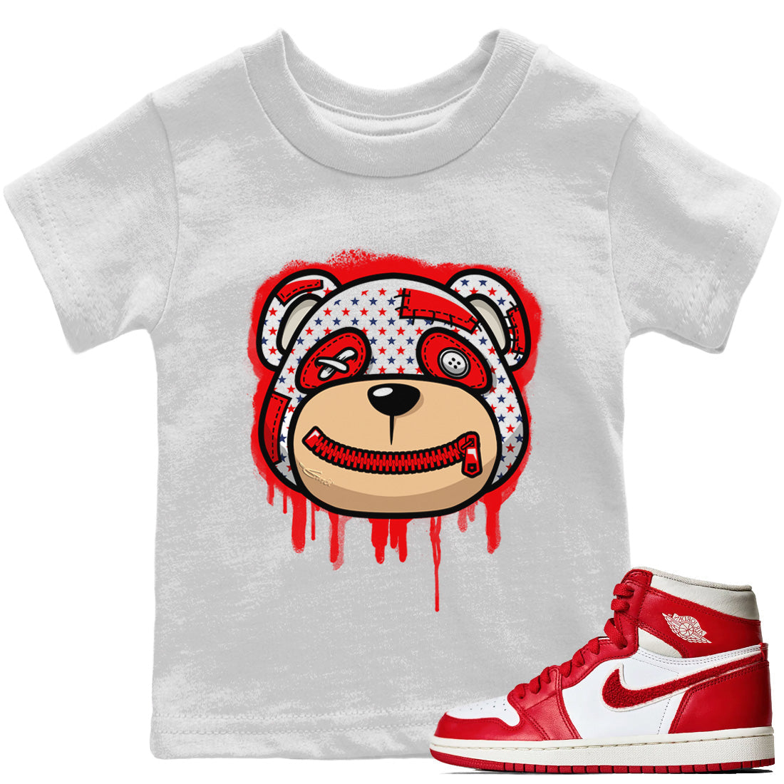 Jordan 1 Newstalgia Sneaker Match Tees Bear Face Sneaker Tees Jordan 1 Newstalgia Sneaker Release Tees Kids Shirts