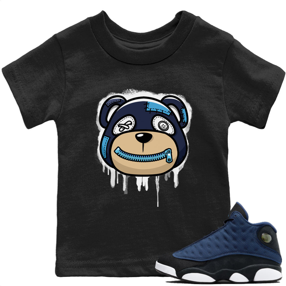 Jordan 13 Brave Blue Sneaker Match Tees Bear Face Sneaker Tees Jordan 13 Brave Blue Sneaker Release Tees Kids Shirts