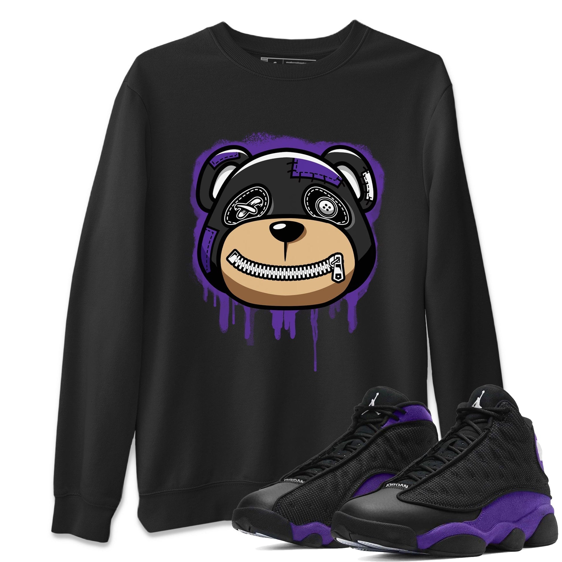 Jordan 13 Court Purple Sneaker Match Tees Bear Face Sneaker Tees Jordan 13 Court Purple Sneaker Release Tees Unisex Shirts