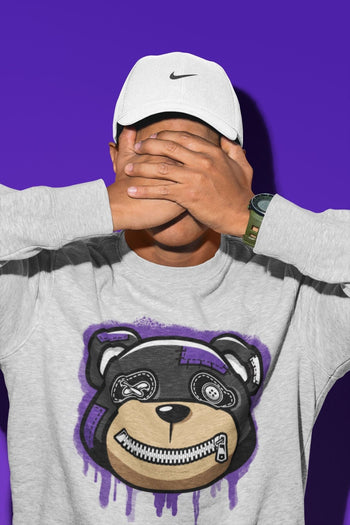 Jordan 13 Court Purple Sneaker Match Tees Bear Face Sneaker Tees Jordan 13 Court Purple Sneaker Release Tees Unisex Shirts