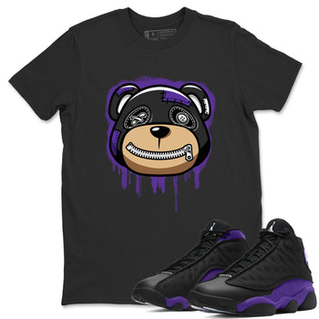 Jordan 13 Court Purple Sneaker Match Tees Bear Face Sneaker Tees Jordan 13 Court Purple Sneaker Release Tees Unisex Shirts