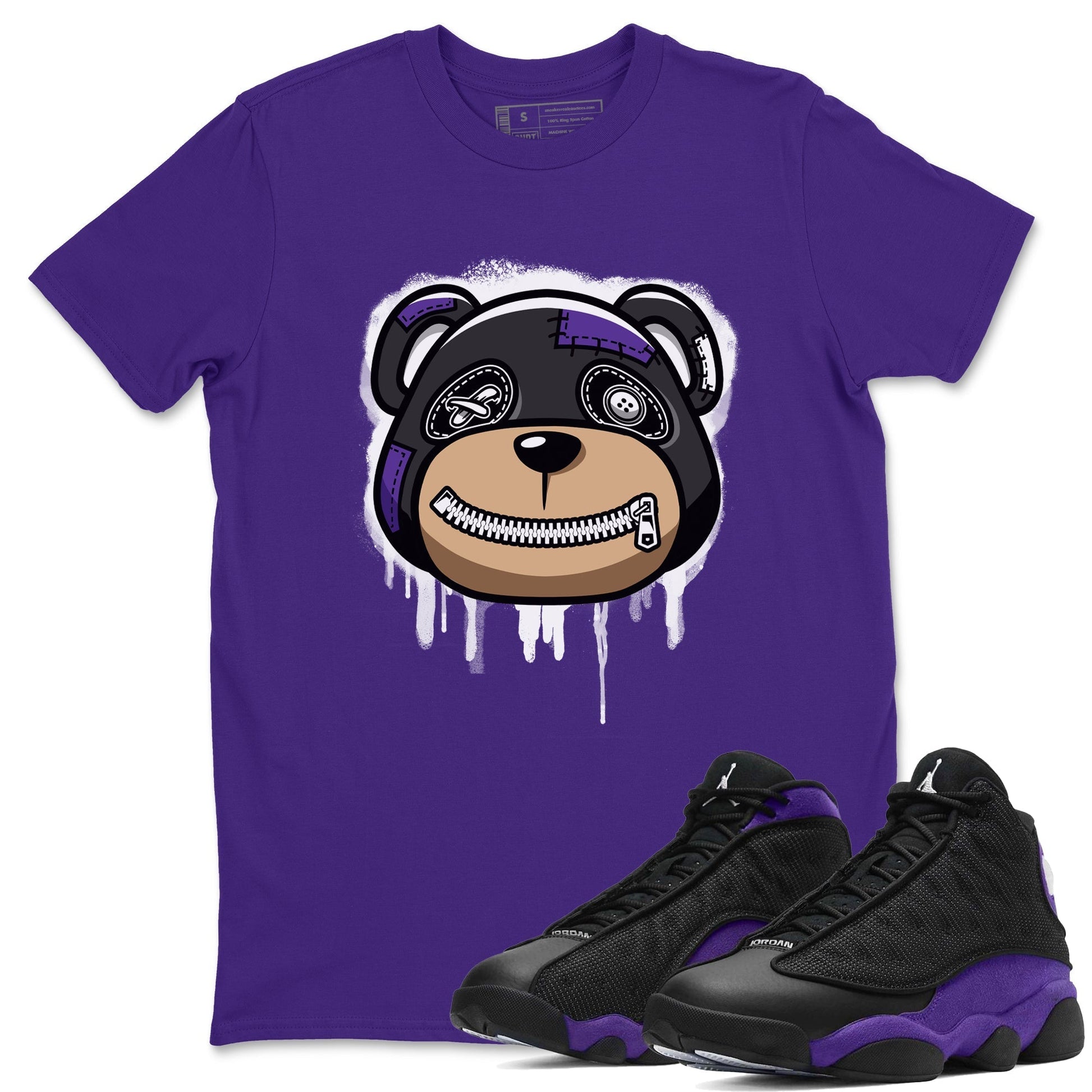 Jordan 13 Court Purple Sneaker Match Tees Bear Face Sneaker Tees Jordan 13 Court Purple Sneaker Release Tees Unisex Shirts