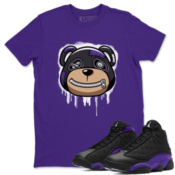 Jordan 13 Court Purple Sneaker Match Tees Bear Face Sneaker Tees Jordan 13 Court Purple Sneaker Release Tees Unisex Shirts