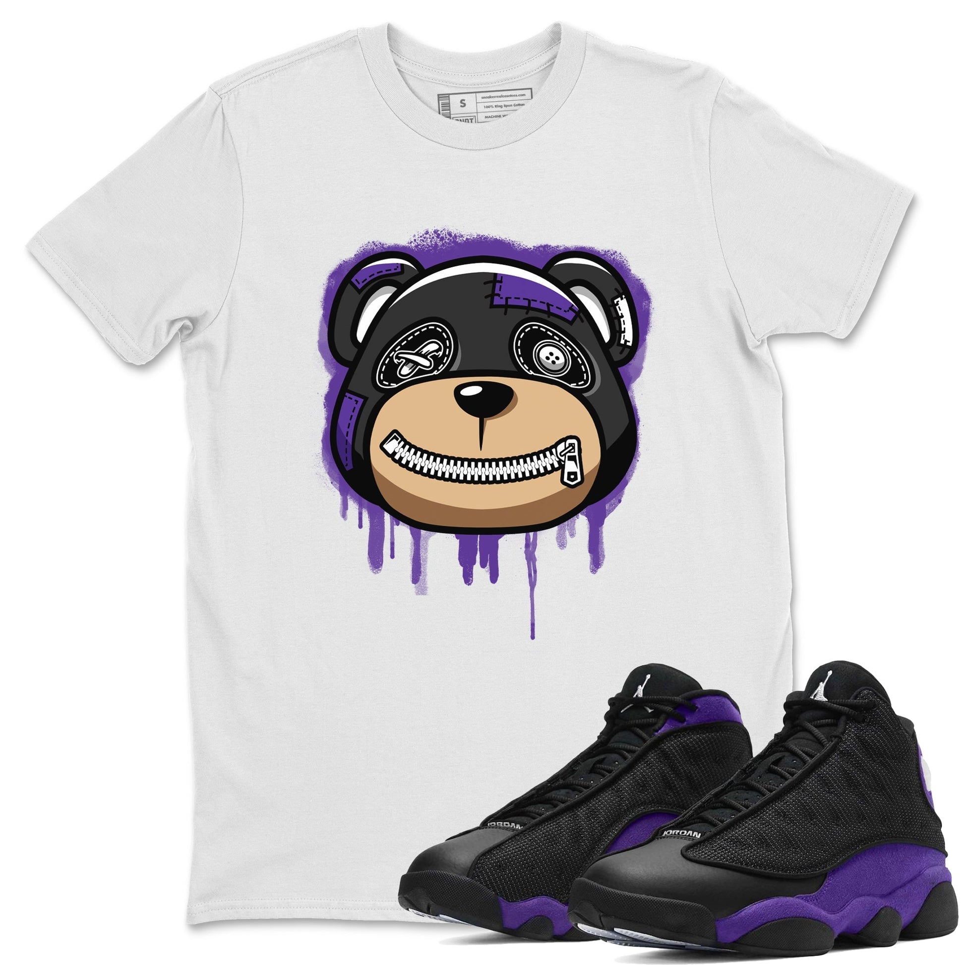 Jordan 13 Court Purple Sneaker Match Tees Bear Face Sneaker Tees Jordan 13 Court Purple Sneaker Release Tees Unisex Shirts