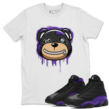 Jordan 13 Court Purple Sneaker Match Tees Bear Face Sneaker Tees Jordan 13 Court Purple Sneaker Release Tees Unisex Shirts