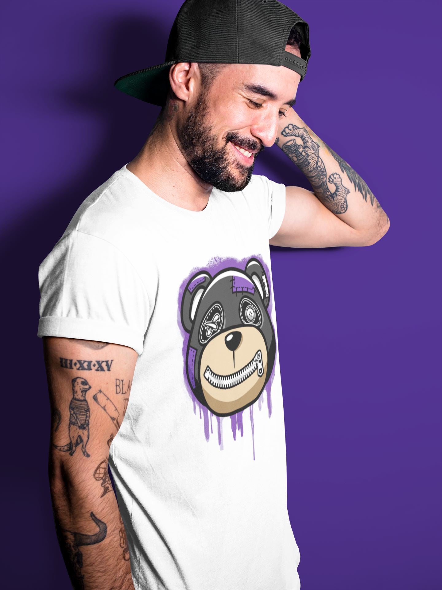 Jordan 13 Court Purple Sneaker Match Tees Bear Face Sneaker Tees Jordan 13 Court Purple Sneaker Release Tees Unisex Shirts