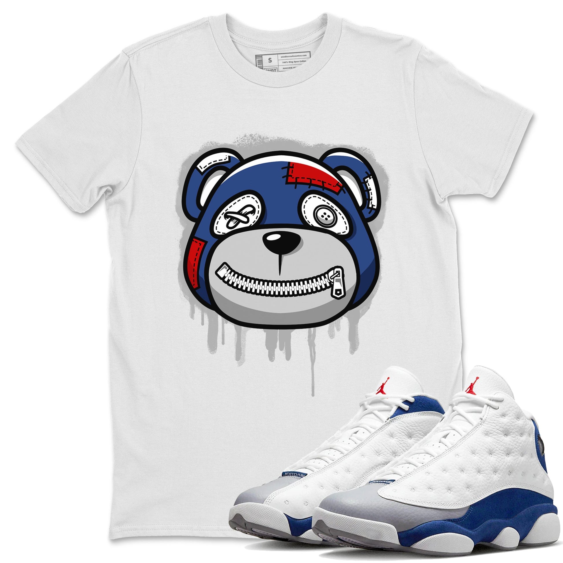 Jordan 13 French Blue Sneaker Match Tees Bear Face Sneaker Tees Jordan 13 French Blue Sneaker Release Tees Unisex Shirts
