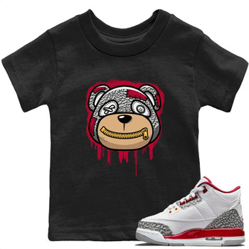Jordan 3 Cardinal Sneaker Match Tees Bear Face Sneaker Tees Jordan 3 Cardinal Sneaker Release Tees Kids Shirts