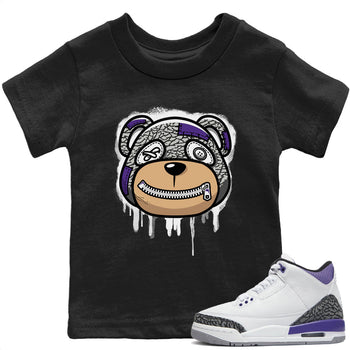 Jordan 3 Dark Iris Sneaker Match Tees Bear Face Sneaker Tees Jordan 3 Dark Iris Sneaker Release Tees Kids Shirts