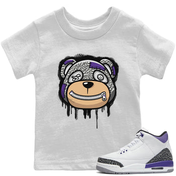 Jordan 3 Dark Iris Sneaker Match Tees Bear Face Sneaker Tees Jordan 3 Dark Iris Sneaker Release Tees Kids Shirts