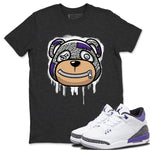 Jordan 3 Dark Iris Sneaker Match Tees Bear Face Sneaker Tees Jordan 3 Dark Iris Sneaker Release Tees Unisex Shirts