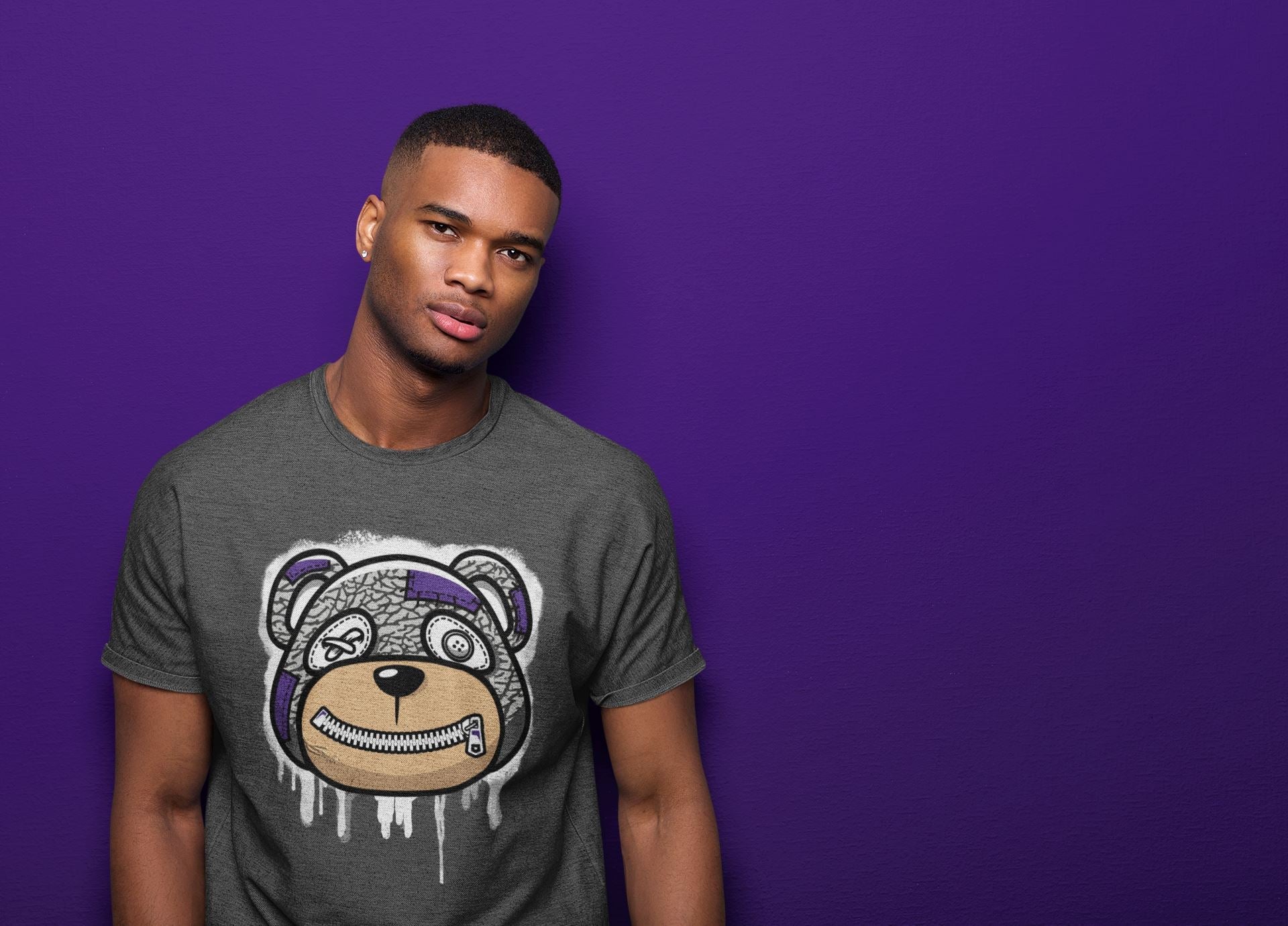 Jordan 3 Dark Iris Sneaker Match Tees Bear Face Sneaker Tees Jordan 3 Dark Iris Sneaker Release Tees Unisex Shirts