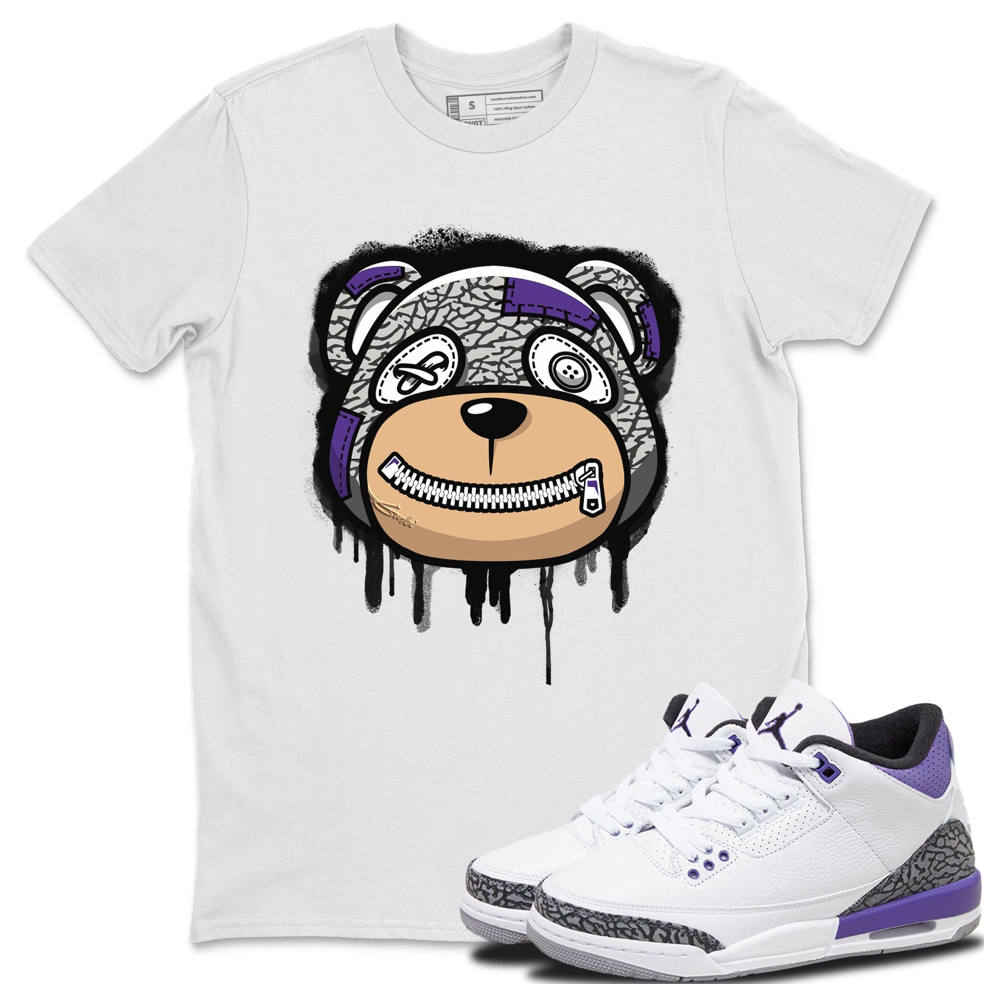 Jordan 3 Dark Iris Sneaker Match Tees Bear Face Sneaker Tees Jordan 3 Dark Iris Sneaker Release Tees Unisex Shirts