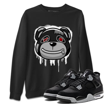 Jordan 4 Black Canvas Sneaker Match Tees Bear Face Sneaker Tees Jordan 4 Black Canvas Sneaker Release Tees Unisex Shirts