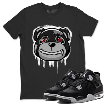 Jordan 4 Black Canvas Sneaker Match Tees Bear Face Sneaker Tees Jordan 4 Black Canvas Sneaker Release Tees Unisex Shirts