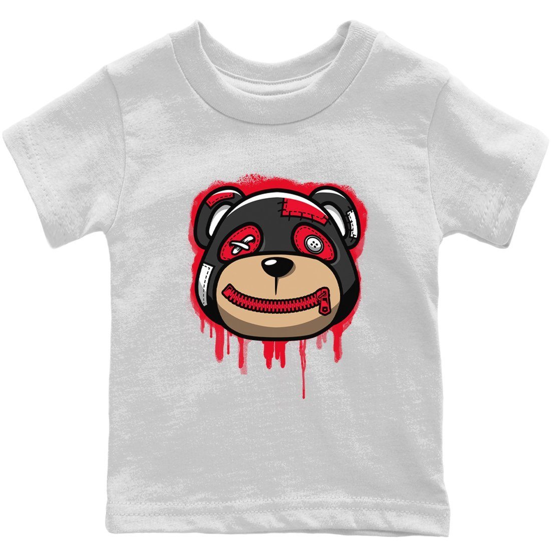 Jordan 4 Red Thunder Sneaker Match Tees Bear Face Sneaker Tees Jordan 4 Red Thunder Sneaker Release Tees Kids Shirts