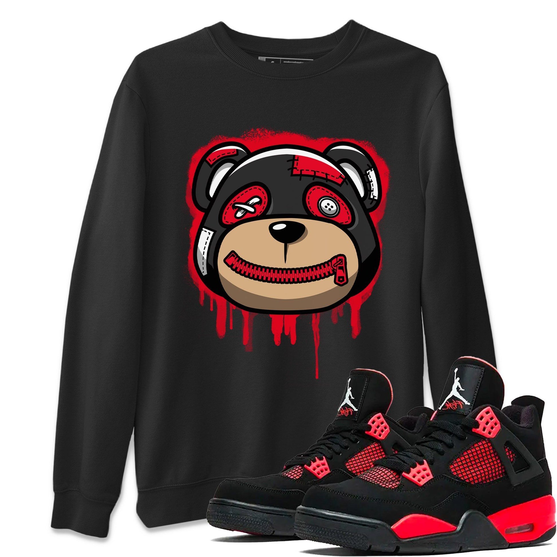 Jordan 4 Red Thunder Sneaker Match Tees Bear Face Sneaker Tees Jordan 4 Red Thunder Sneaker Release Tees Unisex Shirts