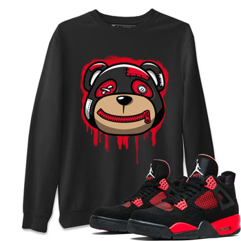 Jordan 4 Red Thunder Sneaker Match Tees Bear Face Sneaker Tees Jordan 4 Red Thunder Sneaker Release Tees Unisex Shirts