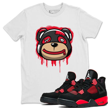 Jordan 4 Red Thunder Sneaker Match Tees Bear Face Sneaker Tees Jordan 4 Red Thunder Sneaker Release Tees Unisex Shirts