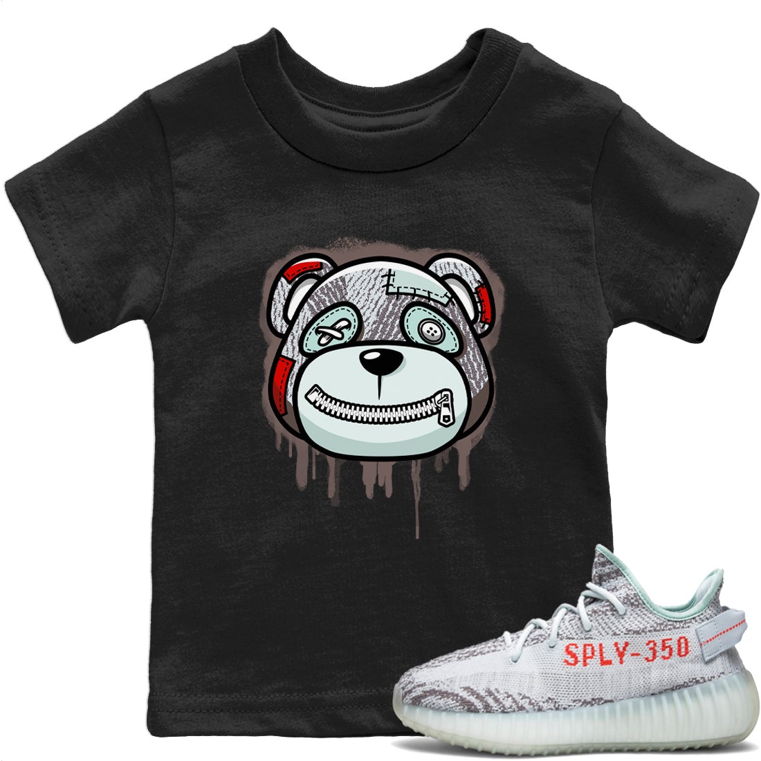 Yeezy 350 Blue Tint Sneaker Match Tees Bear Face Sneaker Tees Yeezy 350 Blue Tint Sneaker Release Tees Kids Shirts