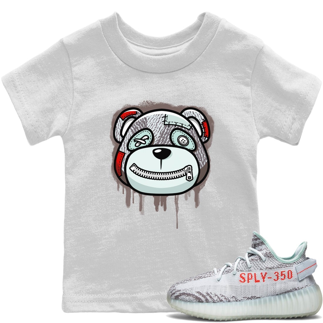 Yeezy 350 Blue Tint Sneaker Match Tees Bear Face Sneaker Tees Yeezy 350 Blue Tint Sneaker Release Tees Kids Shirts