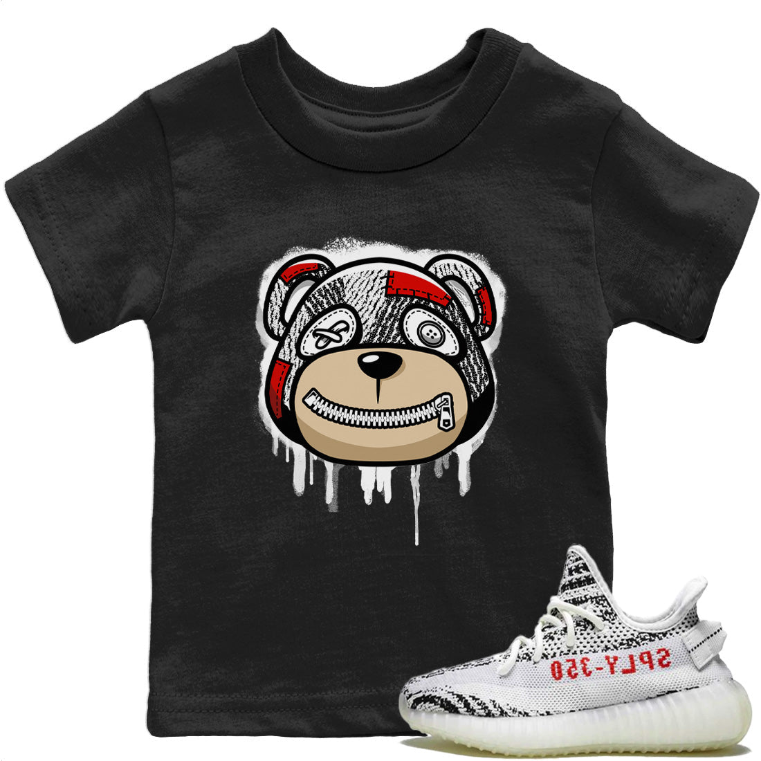 Yeezy 350 Zebra Sneaker Match Tees Bear Face Sneaker Tees Yeezy 350 Zebra Sneaker Release Tees Kids Shirts