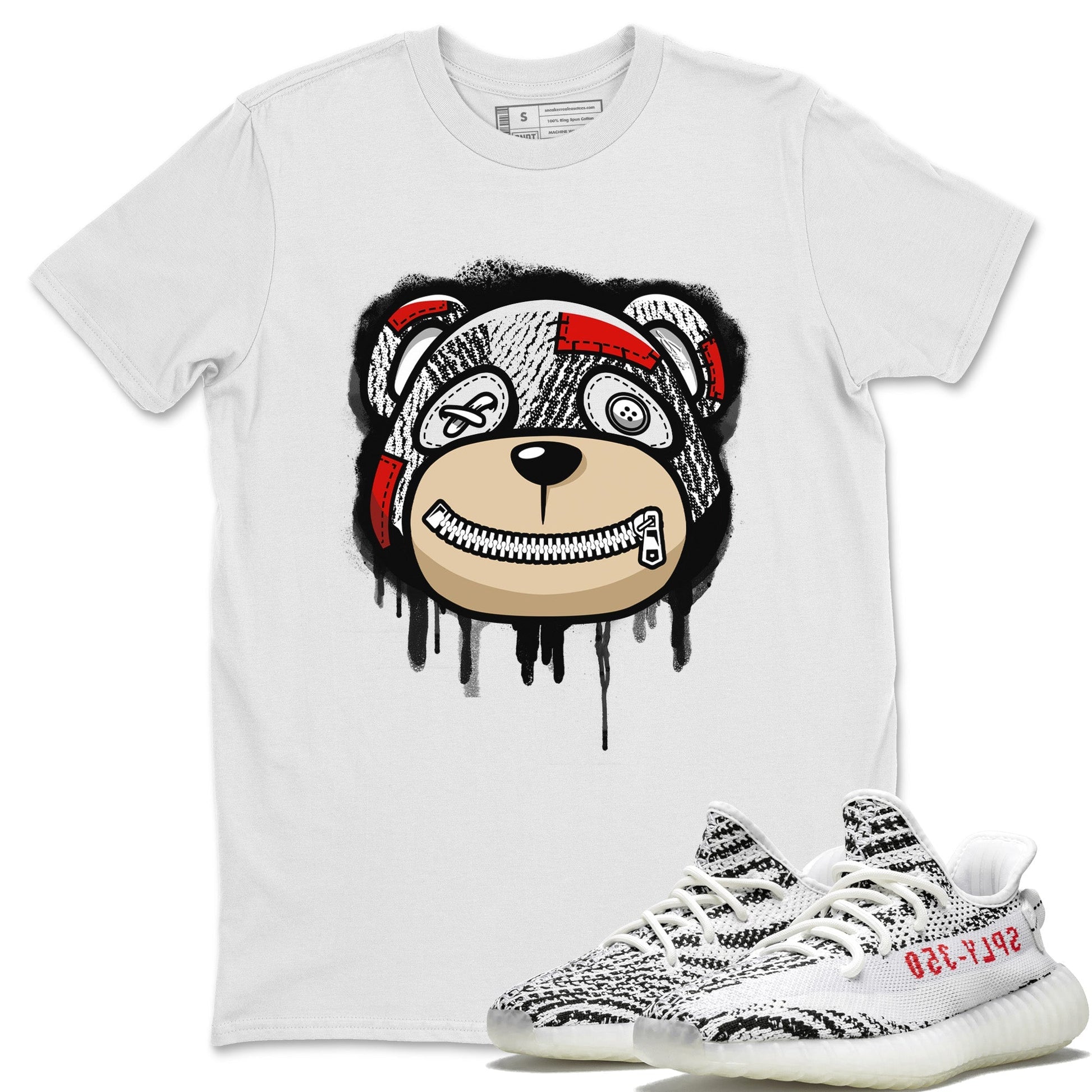 Yeezy 350 Zebra Sneaker Match Tees Bear Face Sneaker Tees Yeezy 350 Zebra Sneaker Release Tees Unisex Shirts