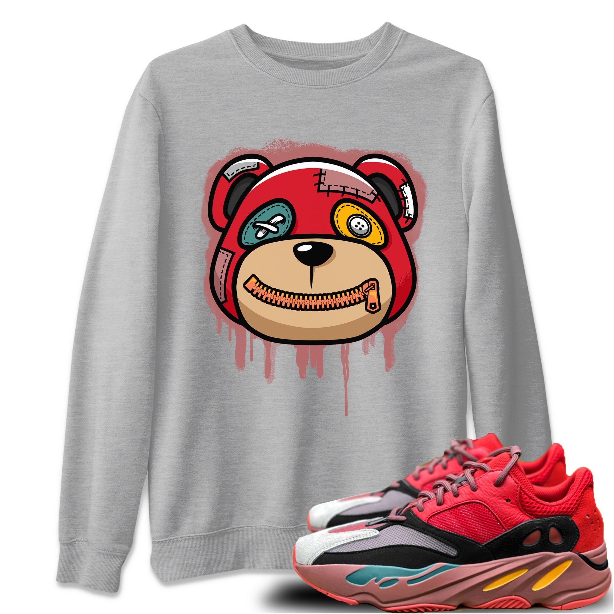 Yeezy 700 Hi-Res Red Sneaker Match Tees Bear Face Sneaker Tees Yeezy 700 Hi-Res Red Sneaker Release Tees Unisex Shirts