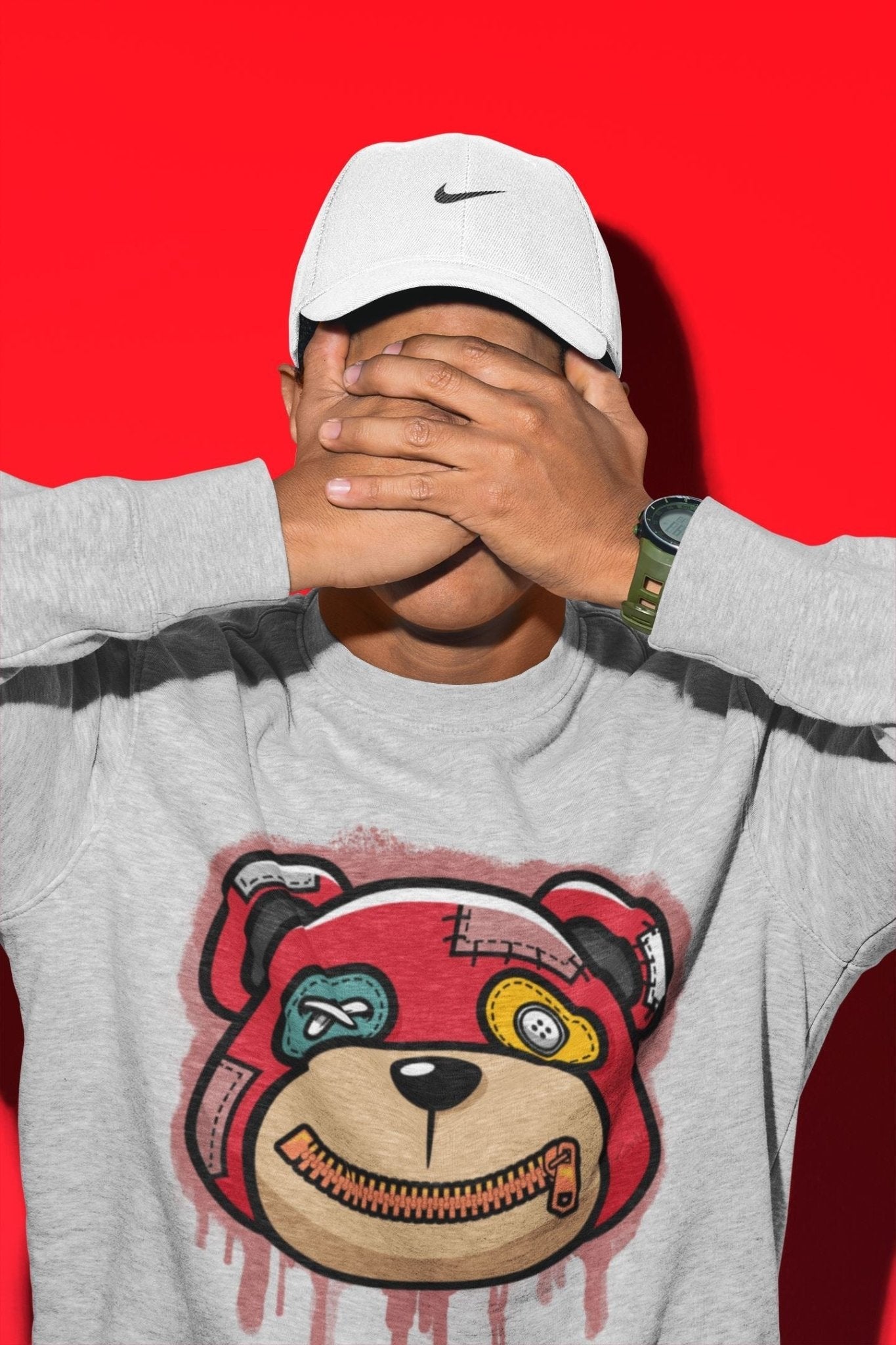 Yeezy 700 Hi-Res Red Sneaker Match Tees Bear Face Sneaker Tees Yeezy 700 Hi-Res Red Sneaker Release Tees Unisex Shirts