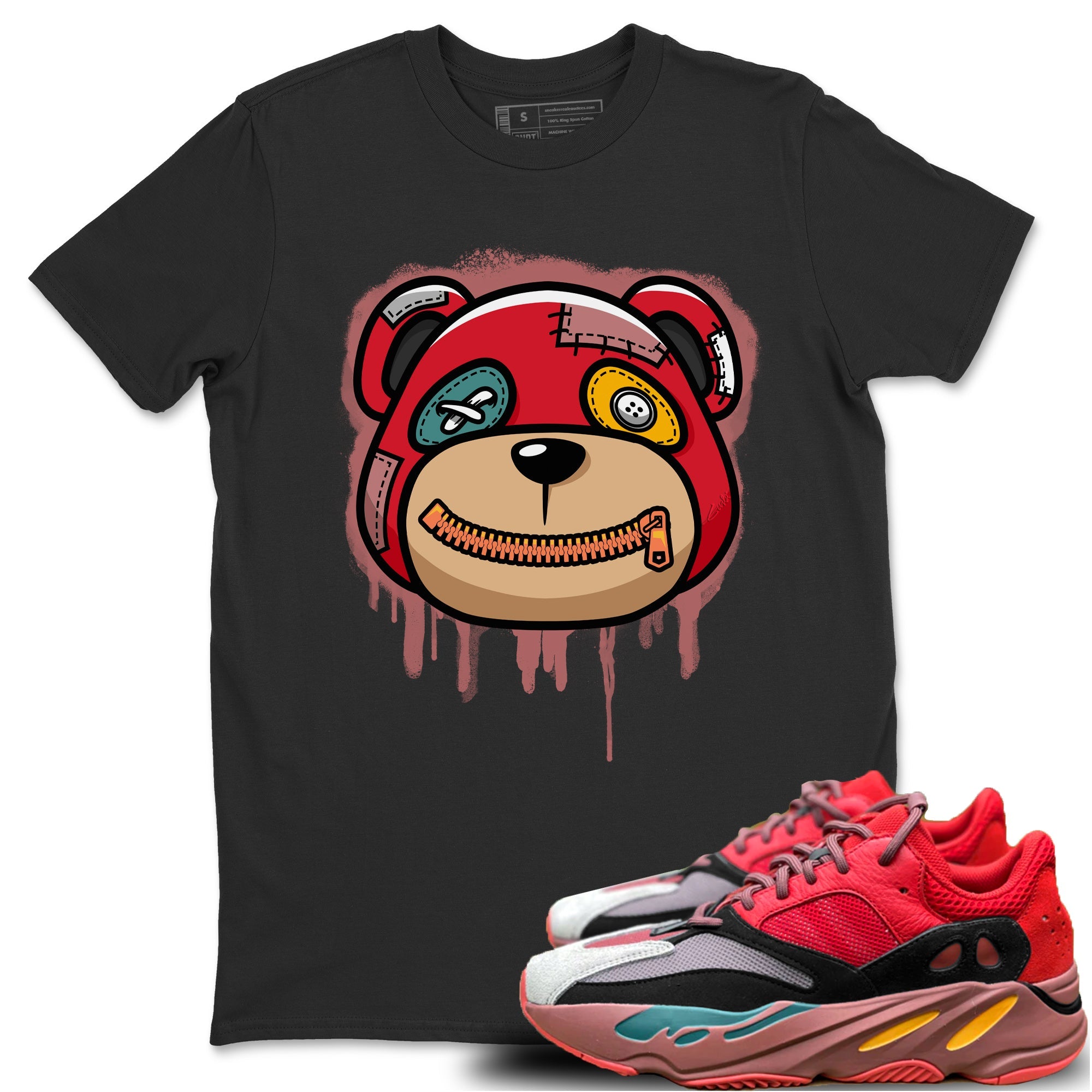 Yeezy 700 Hi-Res Red Sneaker Match Tees Bear Face Sneaker Tees Yeezy 700 Hi-Res Red Sneaker Release Tees Unisex Shirts