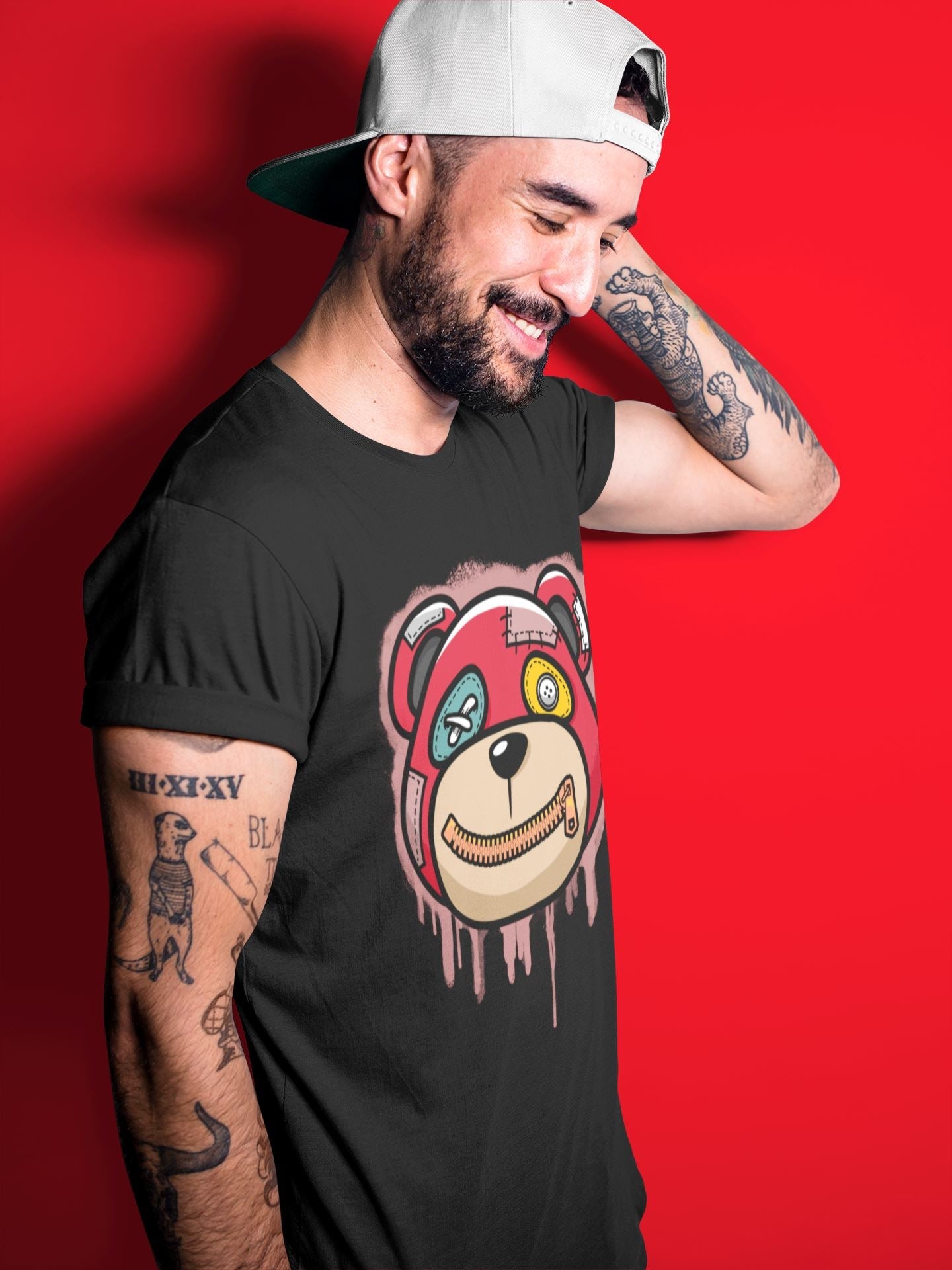 Yeezy 700 Hi-Res Red Sneaker Match Tees Bear Face Sneaker Tees Yeezy 700 Hi-Res Red Sneaker Release Tees Unisex Shirts