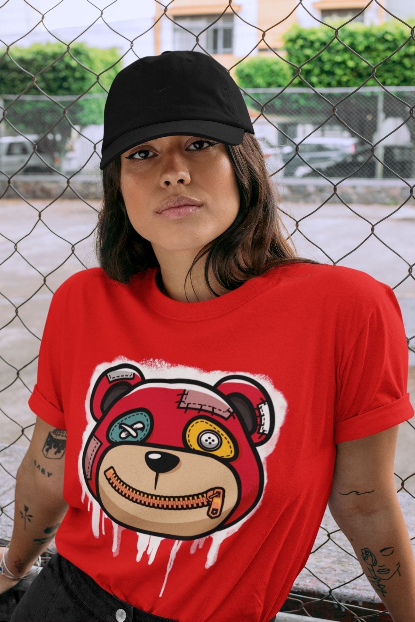 Yeezy 700 Hi-Res Red Sneaker Match Tees Bear Face Sneaker Tees Yeezy 700 Hi-Res Red Sneaker Release Tees Unisex Shirts