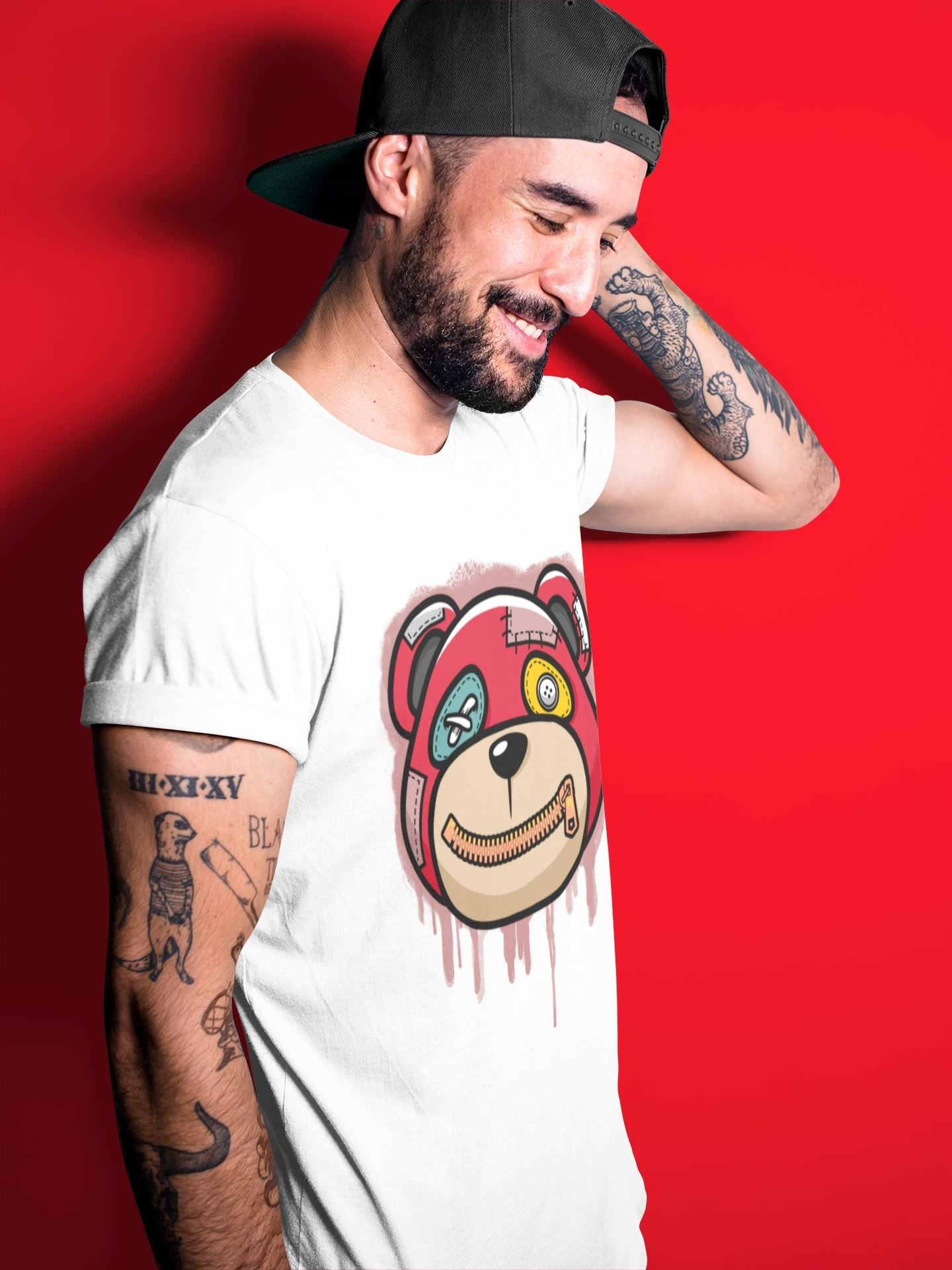 Yeezy 700 Hi-Res Red Sneaker Match Tees Bear Face Sneaker Tees Yeezy 700 Hi-Res Red Sneaker Release Tees Unisex Shirts