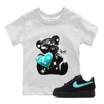 Air Force 1 Tiffany Sneaker Match Tees Bear Germs Sneaker Tees Air Force 1 Low x Tiffany Sneaker Release Tees Kids Shirts White 1