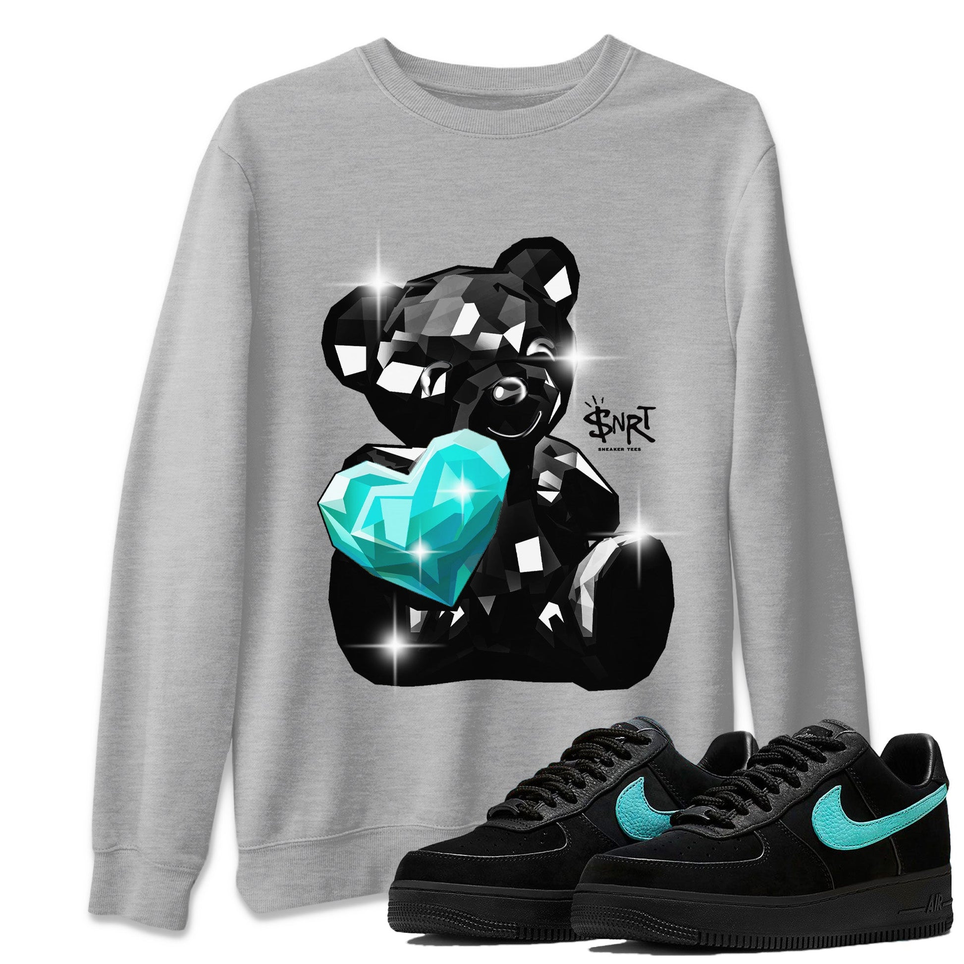 Air Force 1 Tiffany Bear Germs Crew Neck Sneaker Tees Air Force 1 Low x Tiffany Sneaker T-Shirts Size Chart