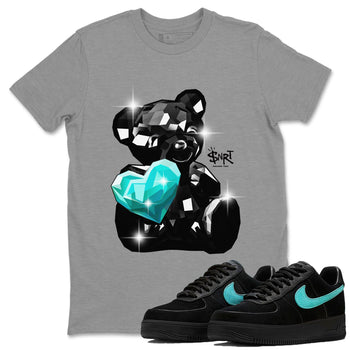 Air Force 1 Tiffany Sneaker Match Tees Bear Germs Sneaker Tees Air Force 1 Low x Tiffany Sneaker Release Tees Unisex Shirts Heather Grey 1