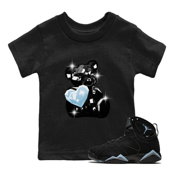 Air Jordan 7 Chambray Sneaker Match Tees Bear Germs Sneaker Tees AJ7 Chambray SNRT Sneaker Release Tees Kids Shirts Black 1