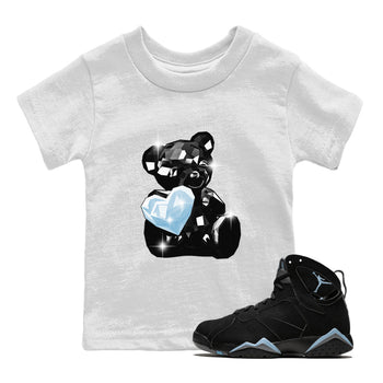 Air Jordan 7 Chambray Sneaker Match Tees Bear Germs Sneaker Tees AJ7 Chambray SNRT Sneaker Release Tees Kids Shirts White 1