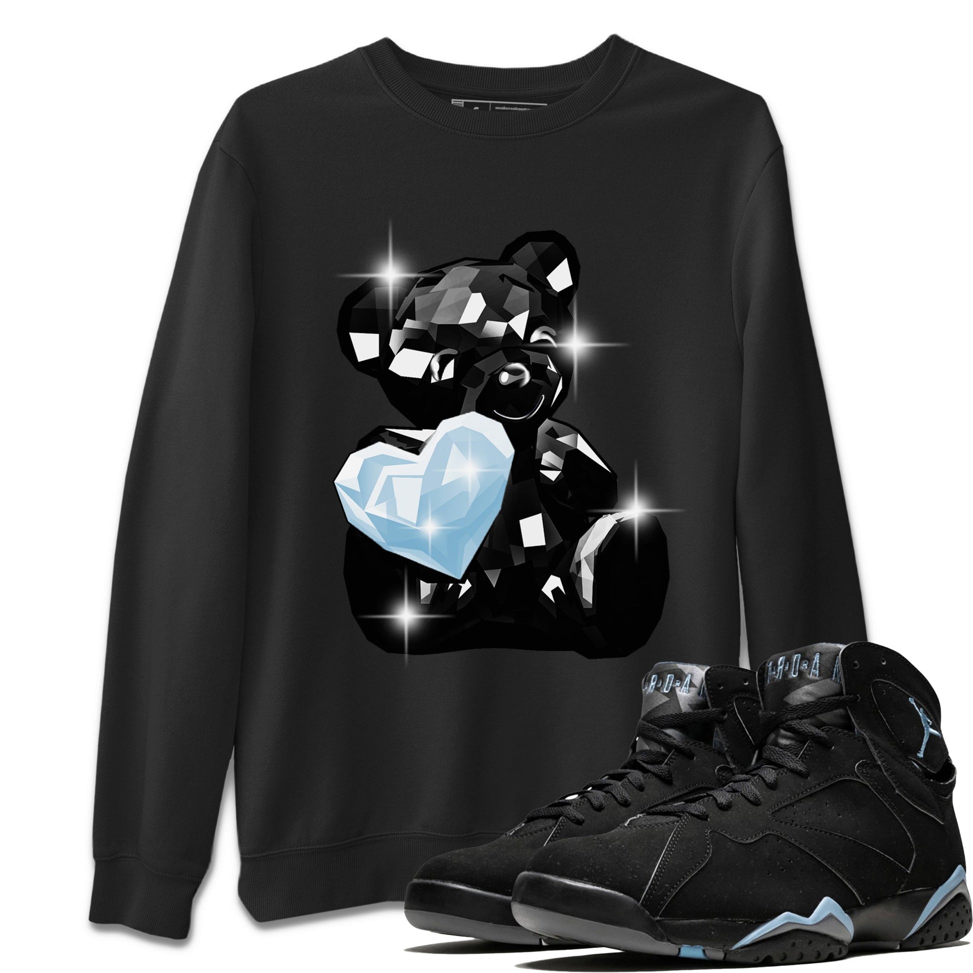 Air Jordan 7 Chambray Sneaker Match Tees Bear Germs Sneaker Tees AJ7 Chambray SNRT Sneaker Release Tees Unisex Shirts Black 1