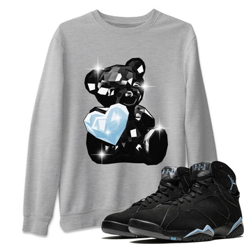 Air Jordan 7 Chambray Sneaker Match Tees Bear Germs Sneaker Tees AJ7 Chambray SNRT Sneaker Release Tees Unisex Shirts Heather Grey 1