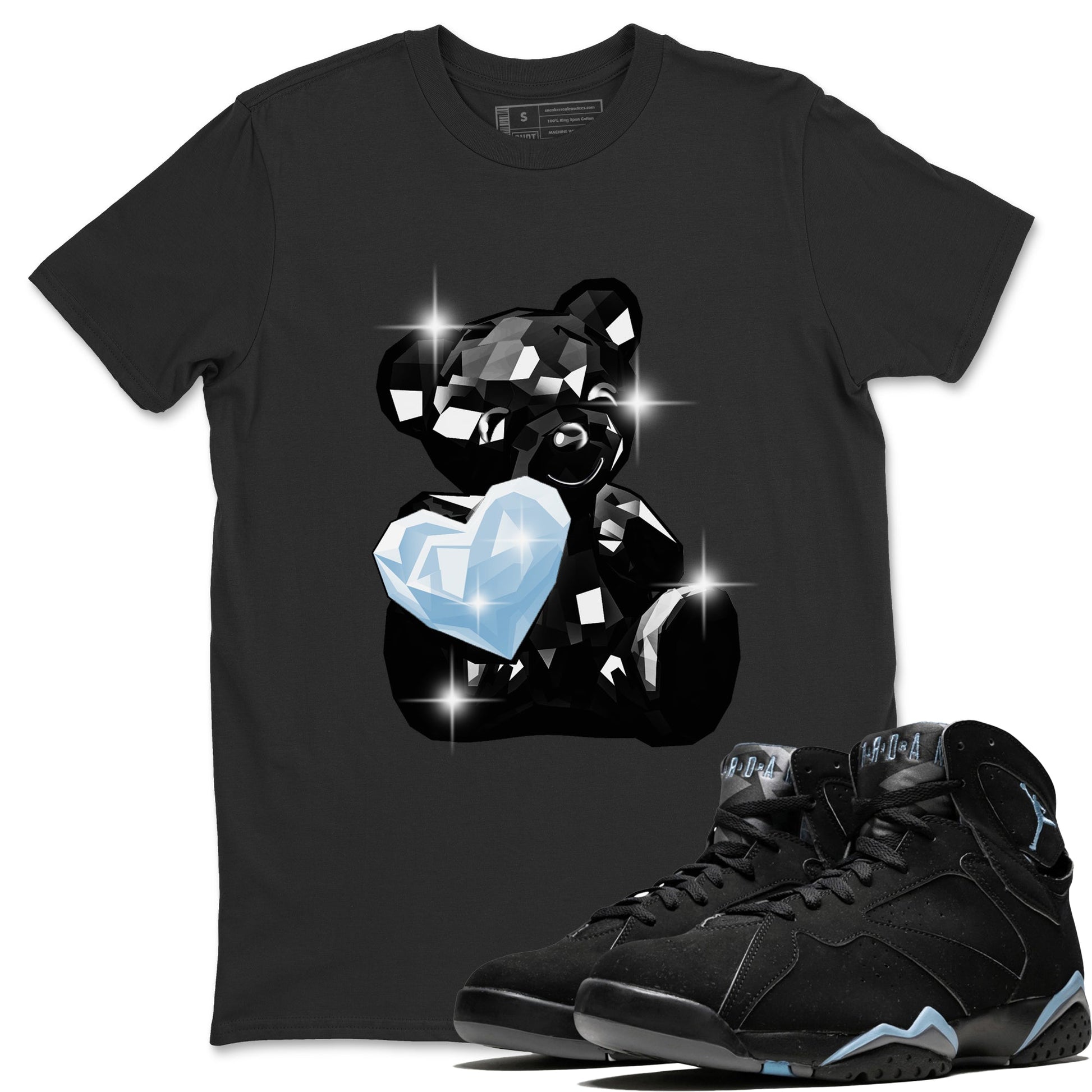 Air Jordan 7 Chambray Sneaker Match Tees Bear Germs Sneaker Tees AJ7 Chambray SNRT Sneaker Release Tees Unisex Shirts Black 1