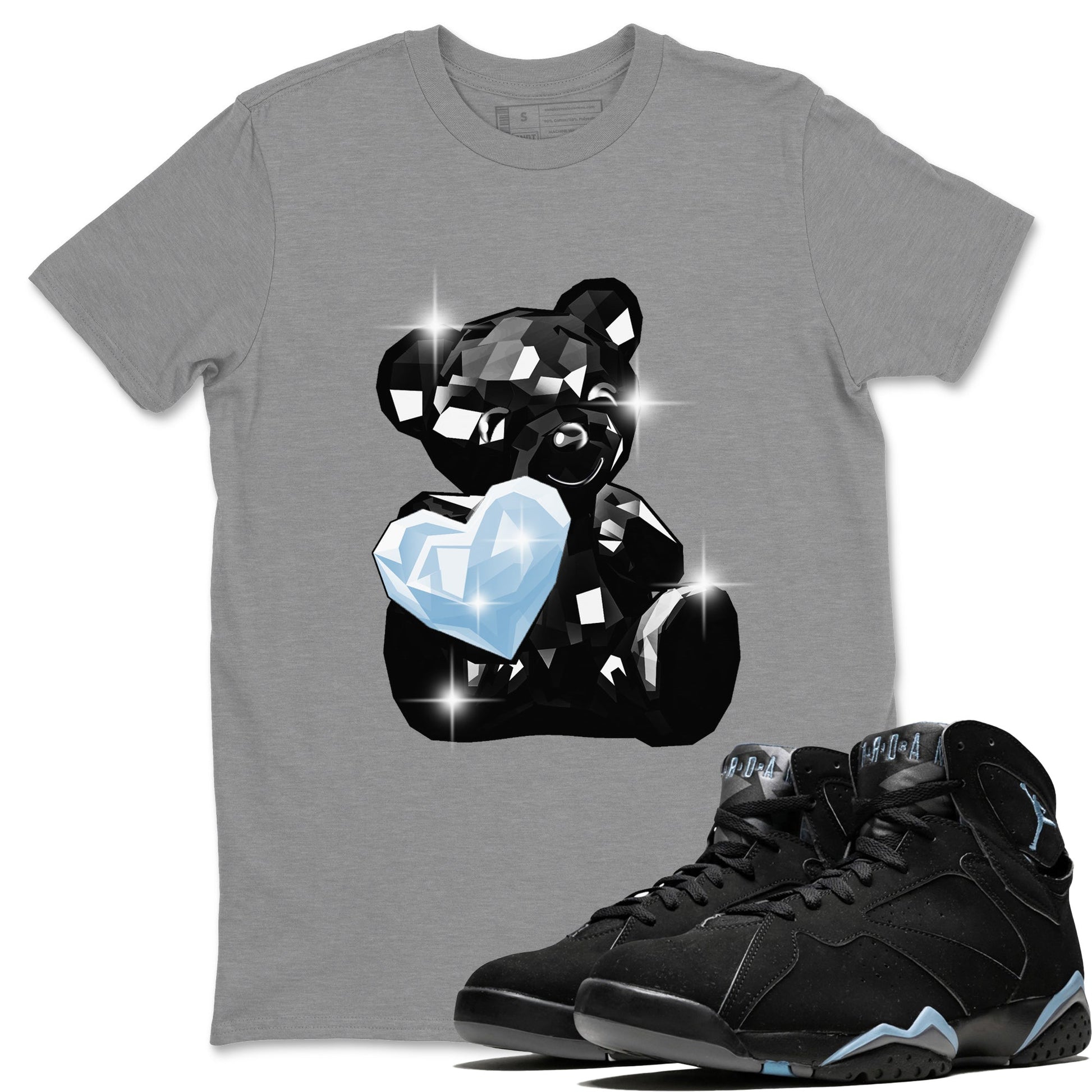 Air Jordan 7 Chambray Sneaker Match Tees Bear Germs Sneaker Tees AJ7 Chambray SNRT Sneaker Release Tees Unisex Shirts Heather Grey 1