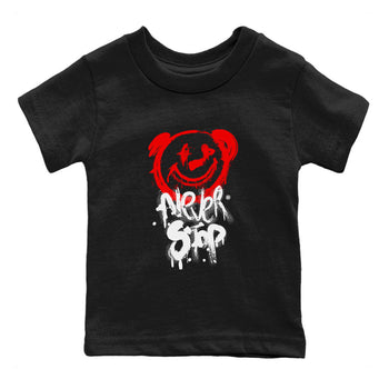 Jordan 1 University Red shirt to match jordans Bear Never Stop sneaker tees Air Jordan 1 University Red SNRT Sneaker Tees Baby Toddler Black 2 T-Shirt