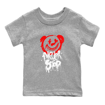 Jordan 1 University Red shirt to match jordans Bear Never Stop sneaker tees Air Jordan 1 University Red SNRT Sneaker Tees Baby Toddler Heather Grey 2 T-Shirt