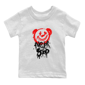 Jordan 1 University Red shirt to match jordans Bear Never Stop sneaker tees Air Jordan 1 University Red SNRT Sneaker Tees Baby Toddler White 2 T-Shirt