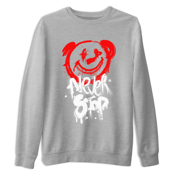 Jordan 1 University Red shirt to match jordans Bear Never Stop sneaker tees Air Jordan 1 University Red SNRT Sneaker Tees Streetwear Casual Fit Heather Grey 2 T-Shirt