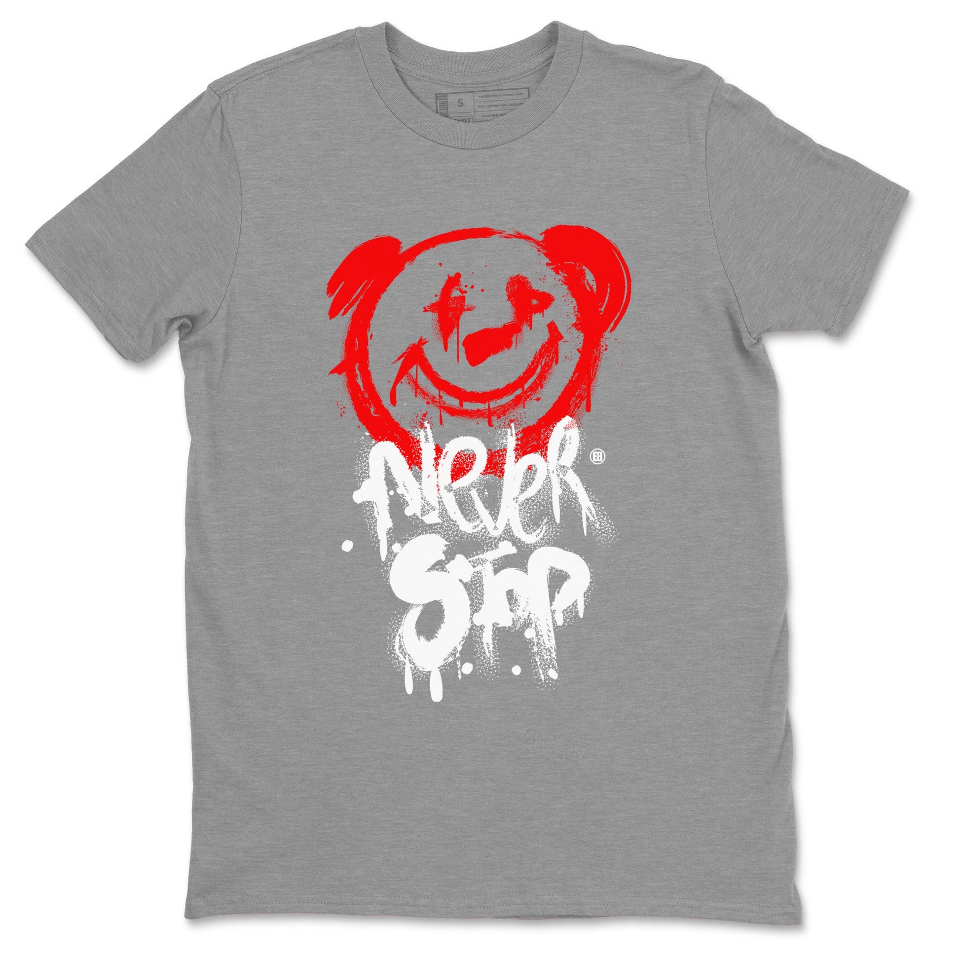 Jordan 1 University Red shirt to match jordans Bear Never Stop sneaker tees Air Jordan 1 University Red SNRT Sneaker Tees Streetwear Casual Fit Heather Grey 2 T-Shirt